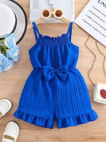 Pleated Royal Blue Romper: