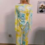 Tie-Dye (Adire) Off-Shoulder Neckline