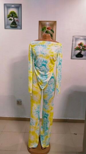 Tie-Dye (Adire) Off-Shoulder Neckline