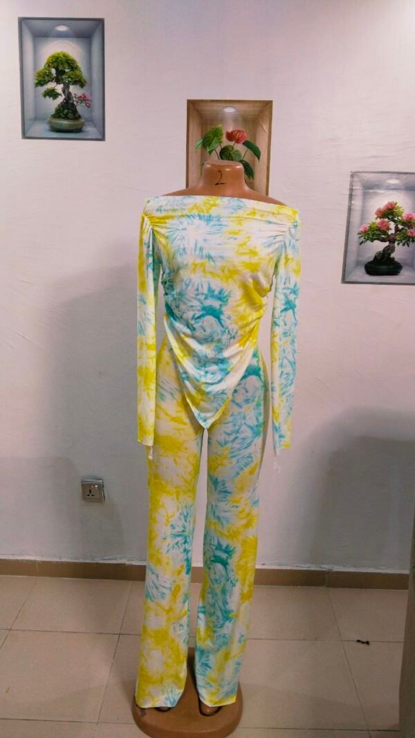 Tie-Dye (Adire) Off-Shoulder Neckline