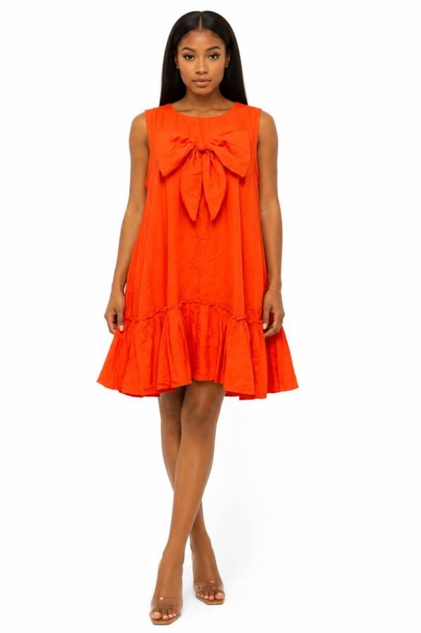 Bow-Front Ruffle Dress (1) Bow-Front Ruffle Dress