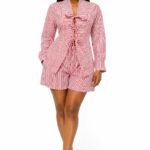 Riviera Striped Tie-Front Short Set Riviera Striped Tie-Front Short Set