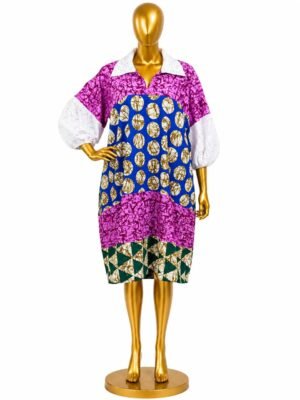 Womens Wear (1) Short Bubu Dress With Lace Combo