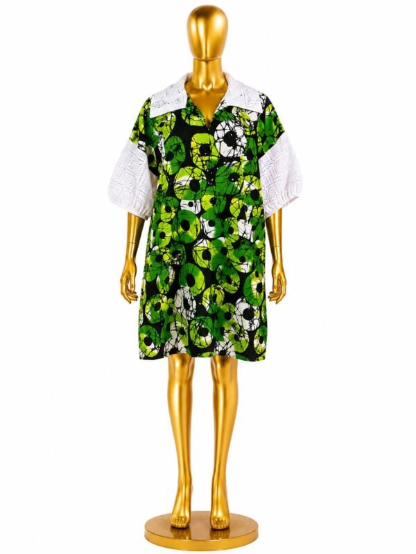 Short Bubu Dress With Lace Combo