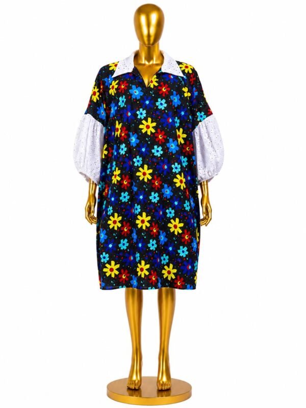 Short Bubu Dress With Lace Combo